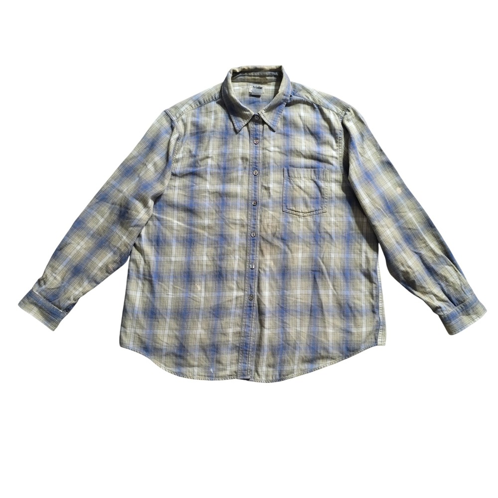 Gray Y2K Vintage L.L. Bean Plaid Button Punk Shirt Elena 90s Grunge Bella Top XL